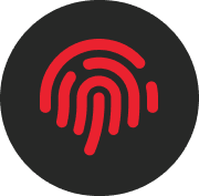 Graphic design black and red thumbprint
